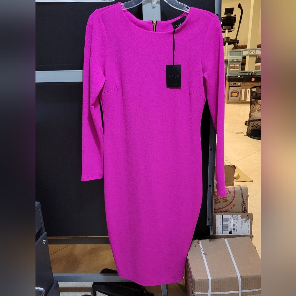 Hot pink midi dress